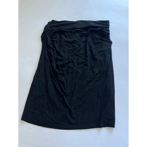 MM. Lafleur Black Ruched Stretch Skirt Womens Size XL Career Office - Picture 2 of 11